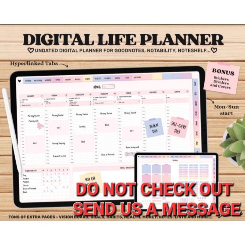 Digital Life Planner, Digital iPad, Notability, Goodnotes Planner, Undated Digital Planner