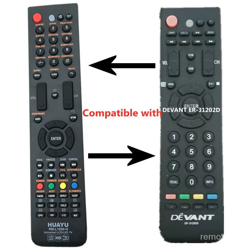 Devant LED TV 40DL520 Remote Control Replacement for ER21202D ER