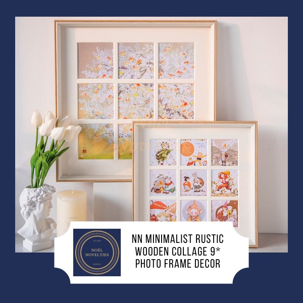 NN Nordic Minimalist Rustic Wooden Collage 9 * Picture Photo Frame Wall