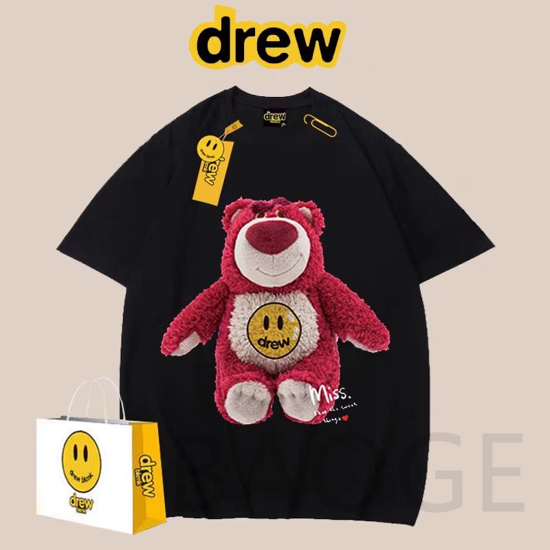 Drew strawberry bear joint t-shirt Justin Bieber house smiley men and women tide brand short sleeve #4