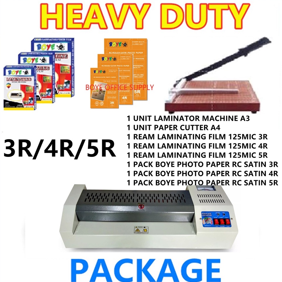 Laminator Machine Package Set with Laminating Film/Photo Paper SATIN 3R