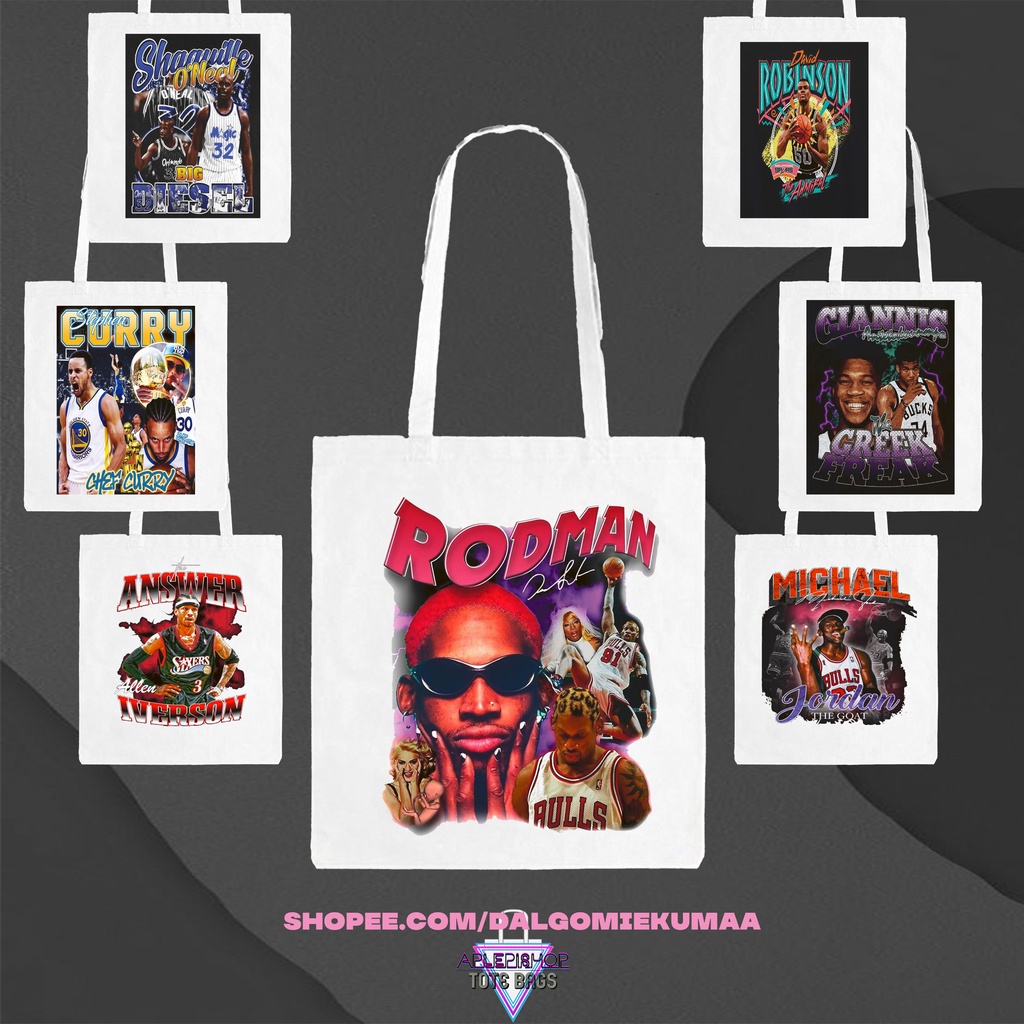 HIGH QUALITY CANVAS KATSA TOTE BAG BASKETBALL ICONS #6