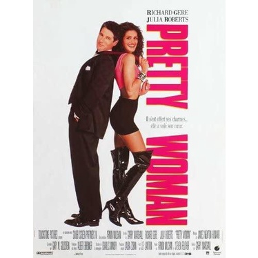 Pop Culture Graphics Pretty Woman canvas painting poster French bedroom Richard Gere Julia Roberts Ralph Bellamy gift idea