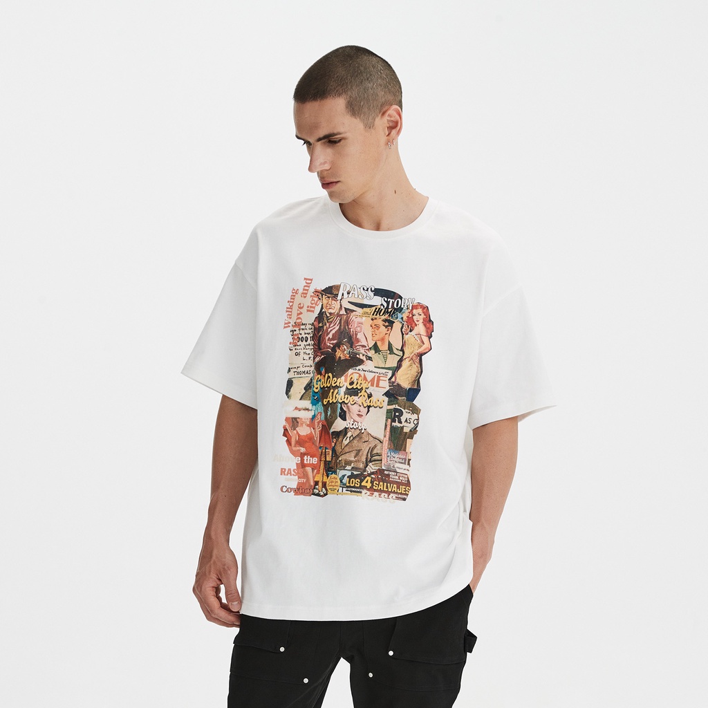 t shirt for men American portrait vintage print oversized back and white cotton plus size 3xl top