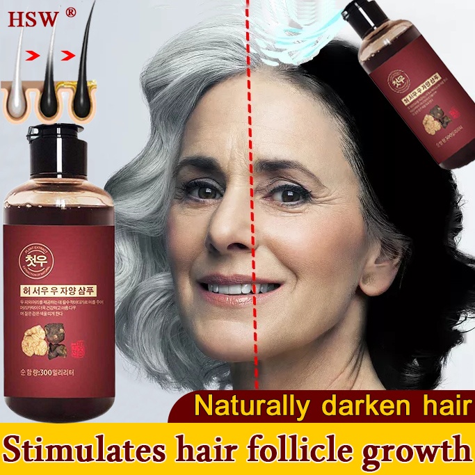 Polygonum Multiflorum shampoo white hair turn to black hair shampoo