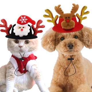 ✤Christmas Dog Costumes Cartoon Elk Funny Small Dog Top Hat Cute Puppy Cap Chihuahua Accessories Yor