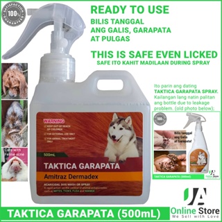 Amitraz Dermadex TAKTICA GARAPATA Medication Dogs Spray 500ml - Anti Mange o Galis, Ticks o Garapata