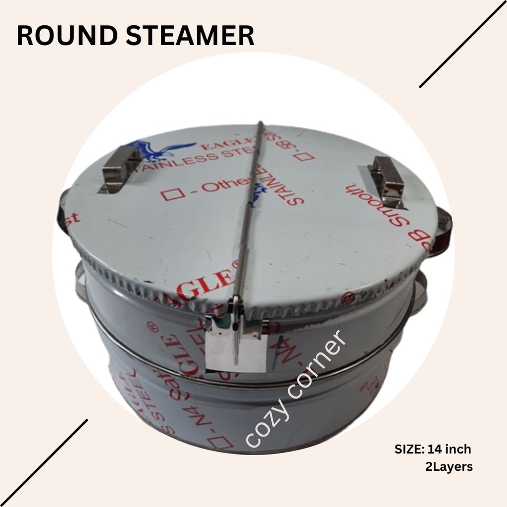 Round Siomai/siopao Steamer 14" Inch 2 Layer Heavy duty Shopee
