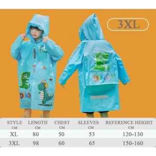 CODExpandable Kids raincoat with backpack allowance Cartoon comfortable kids Children EVA Waterproof #9
