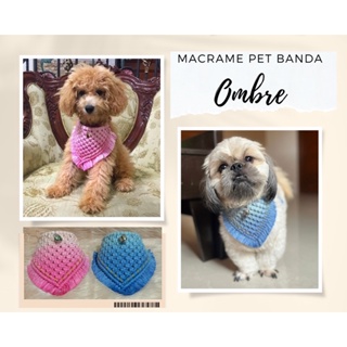 Macrame Pet Bandana Ombre Colors | Pet Scarf for Dogs and Cats