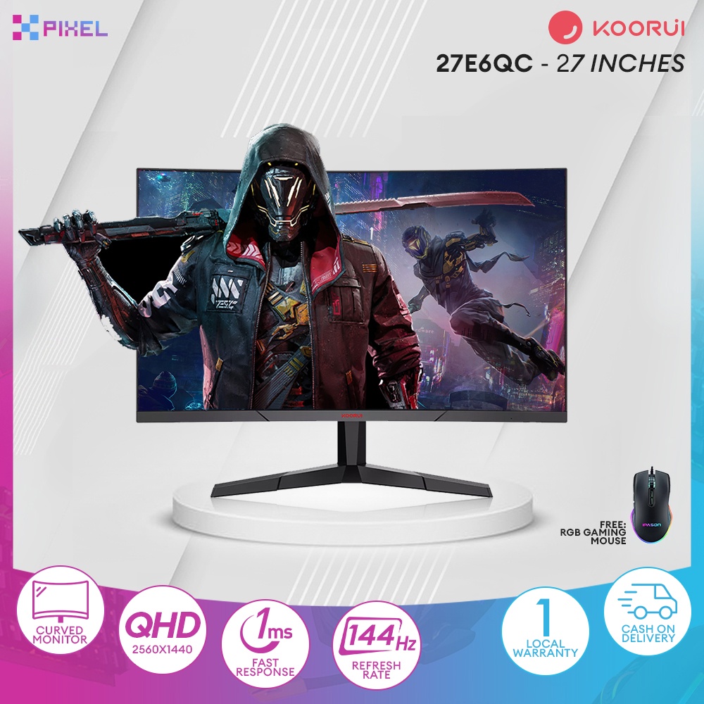 KOORUI E QC QHD Curved Inch Monitor Fast VA Computer Gaming Monitor P R