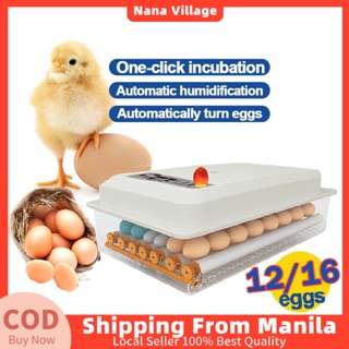 12/16 Egg Incubator Fully Automatic Intelligent Digital Hatcher Brooder with Temperature