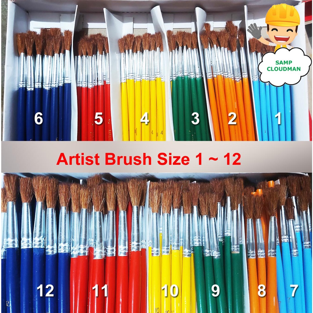 Camel Hair Artist Brush Superior Camel Hairs Bristles Size 1 to 12 Paint  Brush Per PIECE | Shopee Philippines