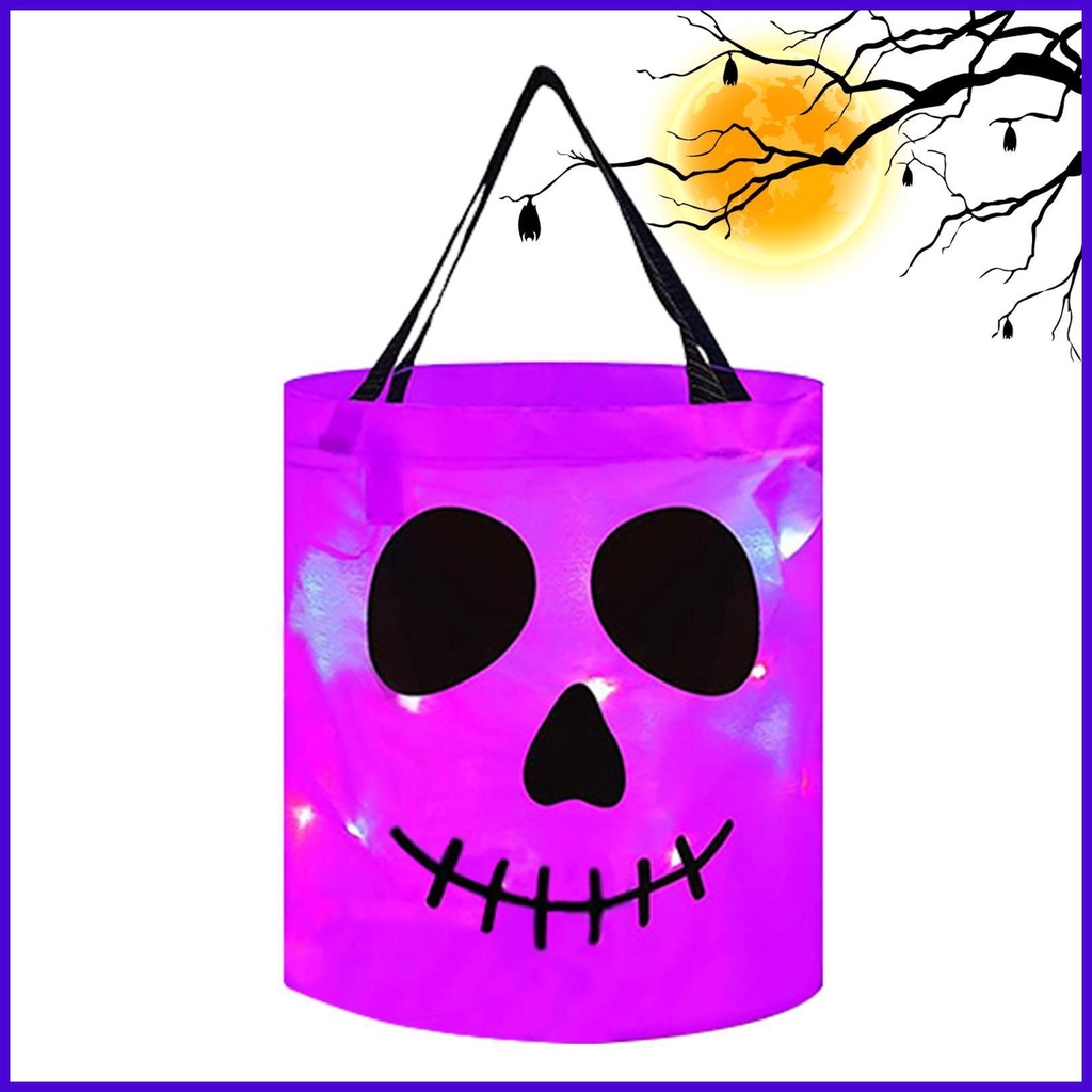 Bags Bucket Halloween LED Buckets Bags with Sturdy Handle Light up