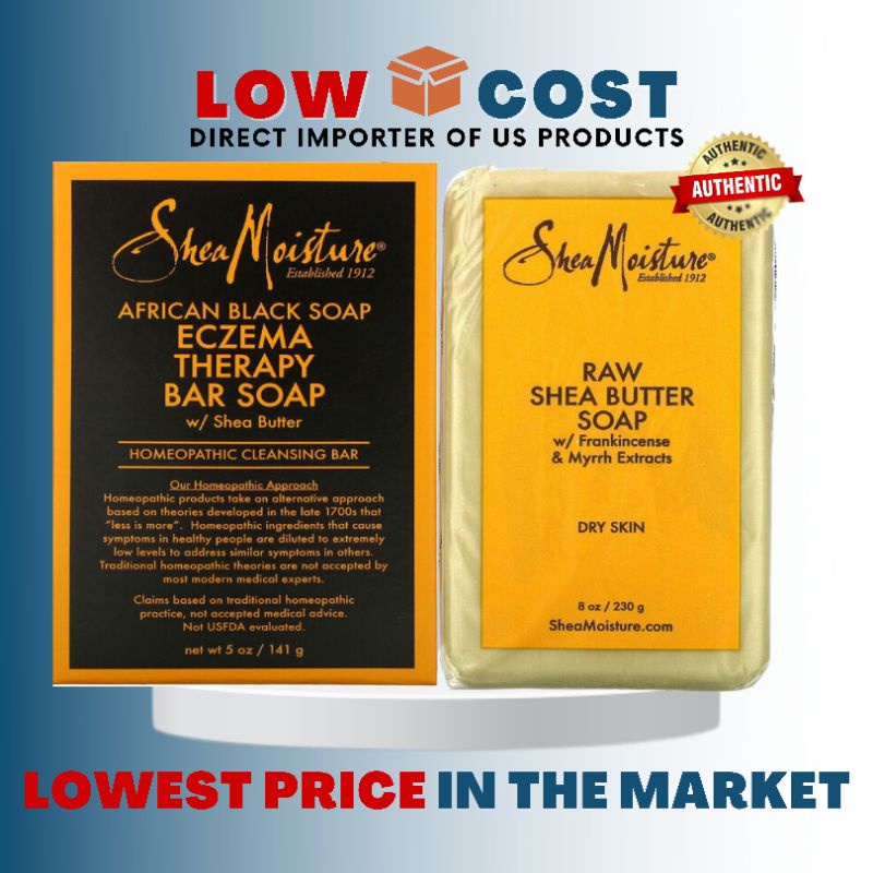 Low Cost PH Shea Moisture, African Black Soap, Eczema Therapy Bar Soap with Shea Butter Acne