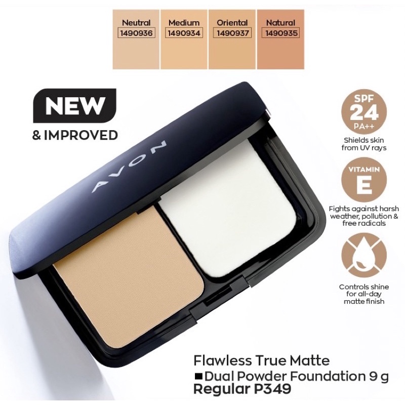 AVON FLAWLESS TRUE MATTE DUAL POWDER FOUNDATION 9g Shopee Philippines