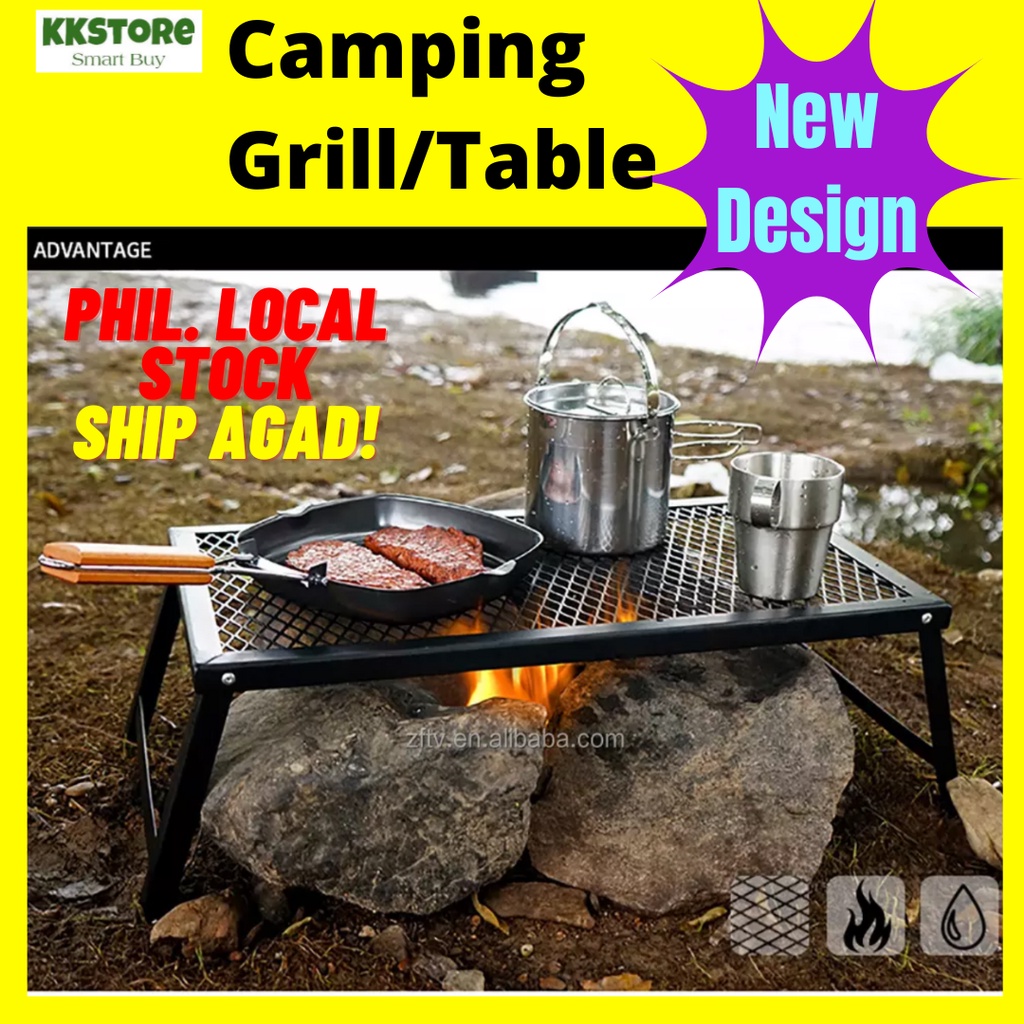 foldable camping table camping BBQ grills portable iron portable