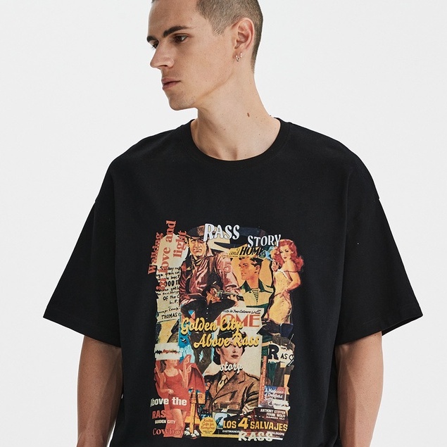 t shirt for men American portrait vintage print oversized back and white cotton plus size 3xl top