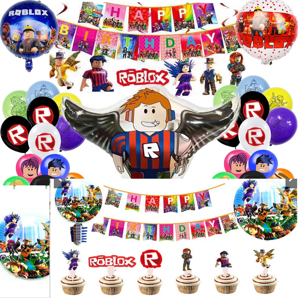 Roblox Theme Birthday Party Lootbags Party Hats Round Foil Candy Box ...