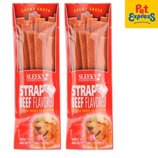 ♂❣﹍Sleeky Chewy Snack Strap Beef Dog Treats 50G (2 Packs)