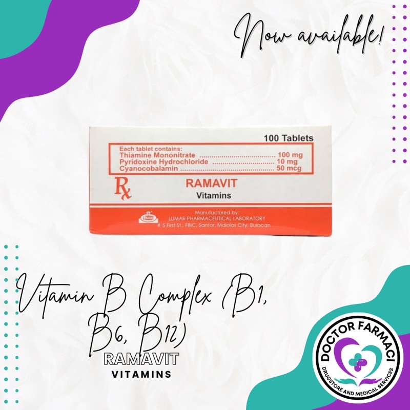 VITAMIN B COMPLEX (100mg/5mg/50mcg) RAMAVIT | Shopee Philippines