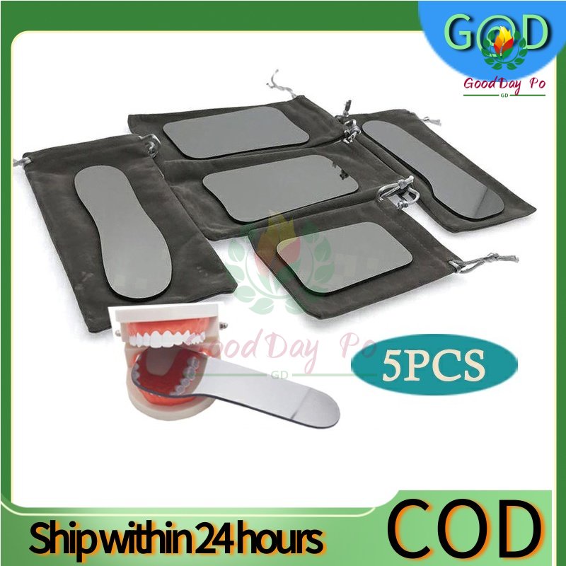 5Pc Dental Intraoral Photographic Glass Mirror Rhodium Occlusal 2-Side Reflector #1