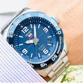 （hot）Seiko 5 Sports SRPB Date Automatic Hand Movement Blue Dial Stainless Steel Watch For Men #5