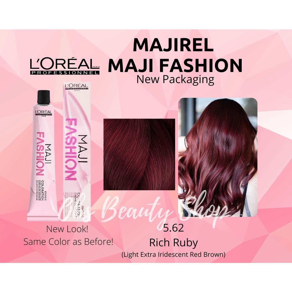 AUTHENTIC Loreal Majirel Hair Color Dye 50ml  Rich Ruby Light Extra  Iridescent Red Brown | Shopee Philippines