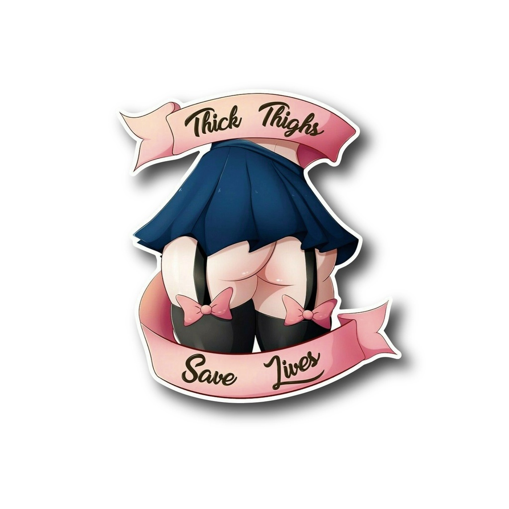 Personality Thick Thighs Save Lives Anime Thicc Booty Girl Vinyl Decal Sticker Jdm Car Sticker - Ca #6