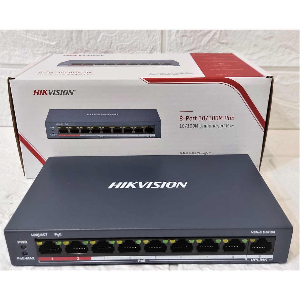 Hikvision DS-3E0109P-E/M(B) 8 Port Fast Ethernet Unmanaged POE Switch