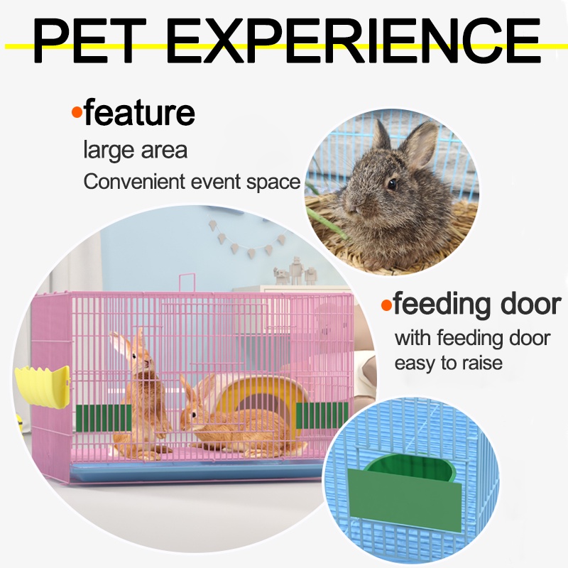 Rabbit Cage Large Space With Free Poop Tray Pet Nest Dog Cage Foldable Pet Cage Pet Collapsible Cage #5
