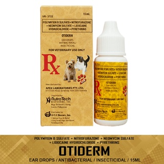 BOB-Otiderm Ear Drops Antibacterial and Insecticidal For Dogs and Cats 15mL