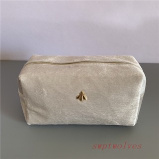 New Guerlain Gift Light Gray Flannel Cosmetic Bag Solid Color Simple Clutch Portable Storage Organizing Makeup