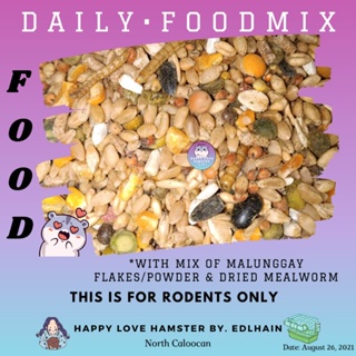 ◎✽☾Hlhe Hamster Daily Foodmix (Malunggay Flakes/Powder With Dried Mealworm)