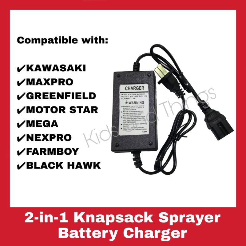 Kawasaki Charger for 2 in 1 Battery Backpack Knapsack Sprayer Part | Shopee  Philippines