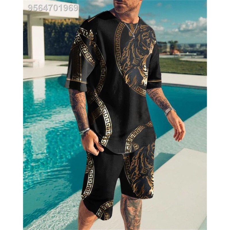 3D Printed Men T-Shirt Shorts Set Men's Sportswear Tracksuit Men's Clothing Suit O Neck Short Sleeve #2