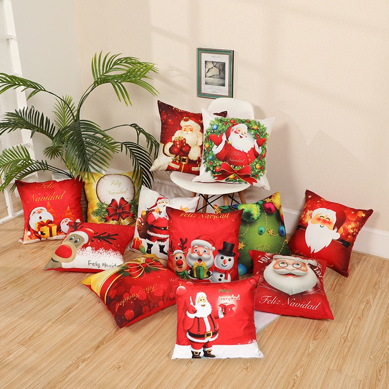 Fjql.ph Merry Christmas Throw Pillow Case Cushion Cover Sofa Cover 18 x