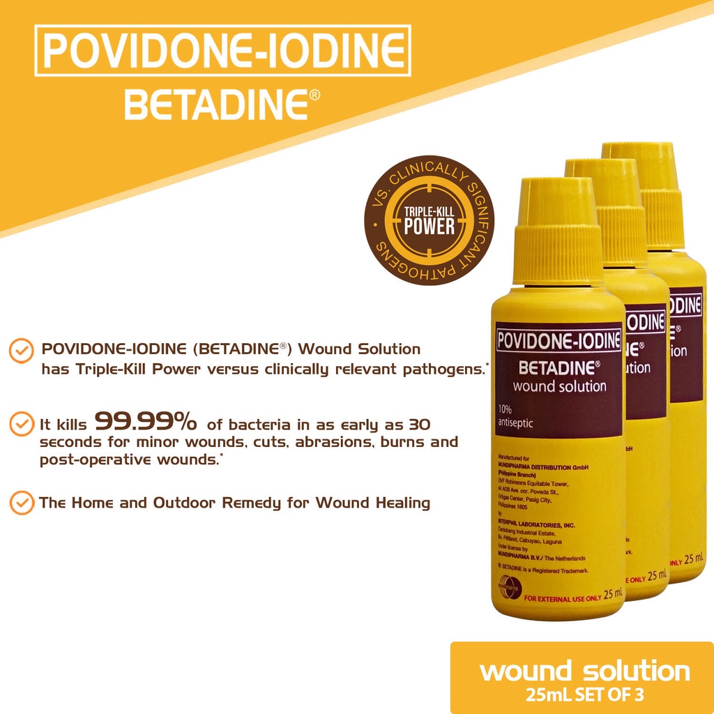 Betadine Wound Solution 25mL Set of 3 Shopee Philippines