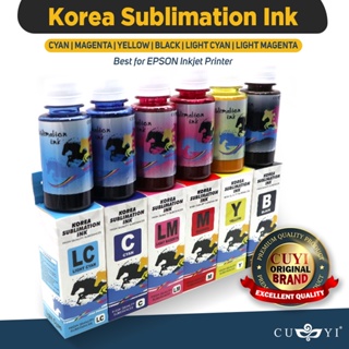 CUYI Korea Sublimation Ink 100ML || Cyan, Magenta, Yellow, Black, Light Cyan, Light Magenta