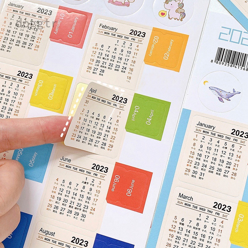 2 Sheets 20232024 Year Monthly Calendar Notebook Index Label Sticker Calendar Sticker Organizer