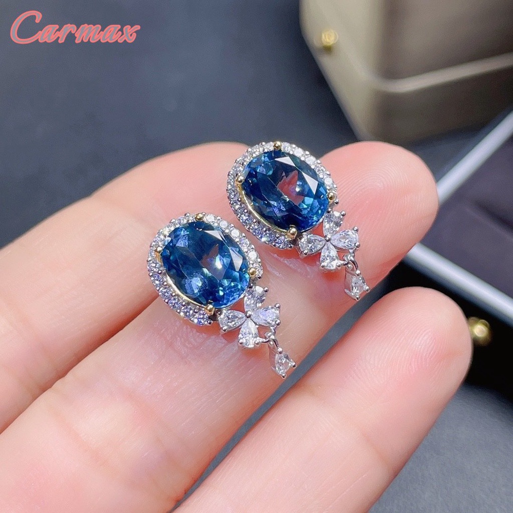 Butterfly Sapphire Earrings Elegant Blue Diamond Earrings