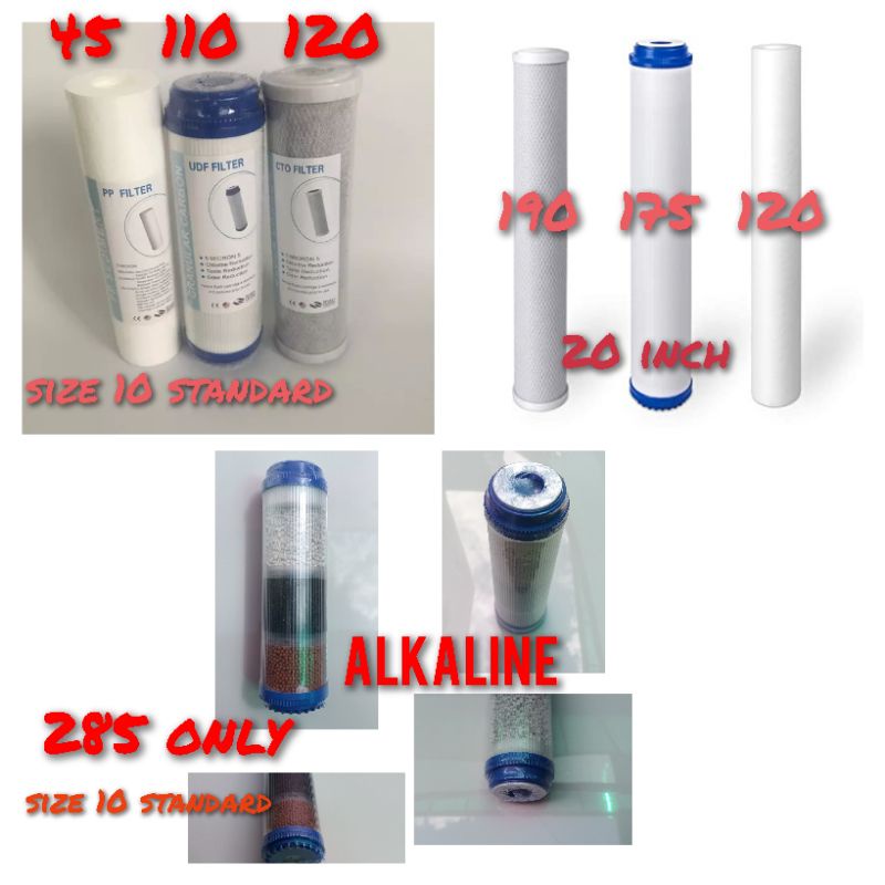 water filter cartridge size 10 and size 20 standard size Shopee