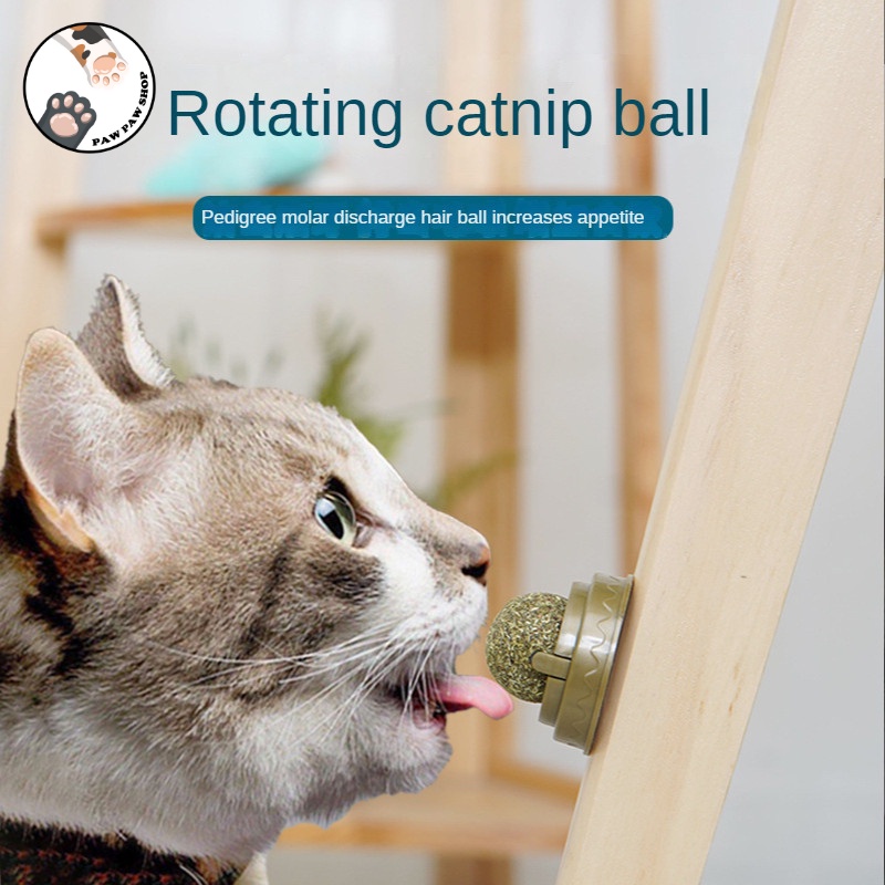 Cat Mint Ball Catnip Cat Wall Stick-on Ball Toy Treats Healthy Natural Removes Hair Balls Pet Snack #5