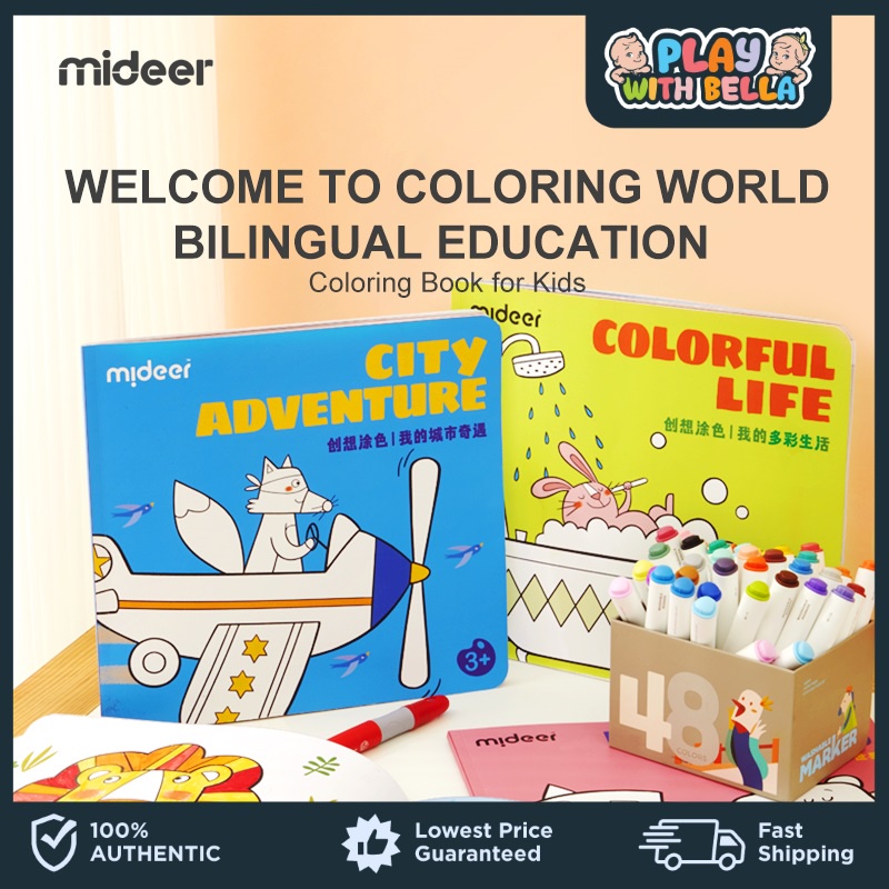 MiDeer My First Coloring Book Series Bilingual for Kids Art and