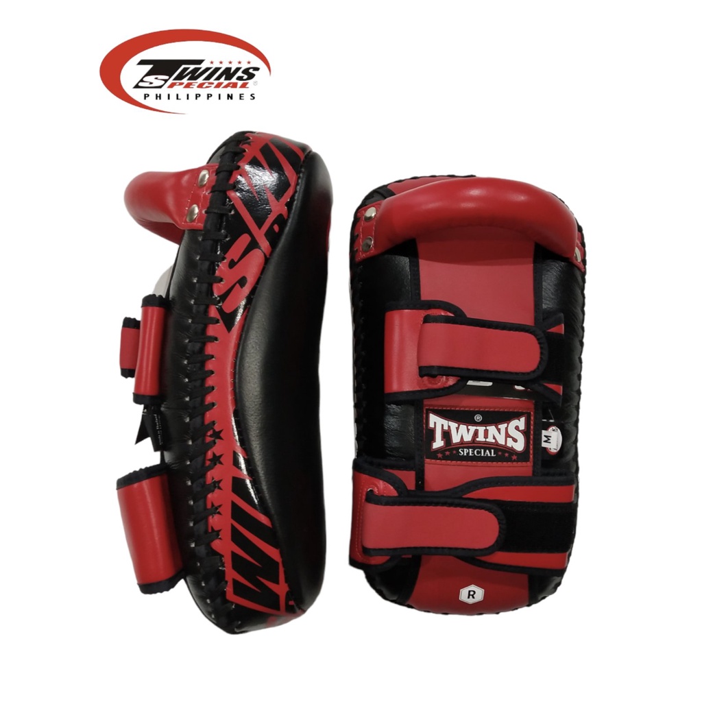 TWINS SPECIAL KPL10 Deluxe Curved Thai Pads [Black/Red] Shopee Philippines
