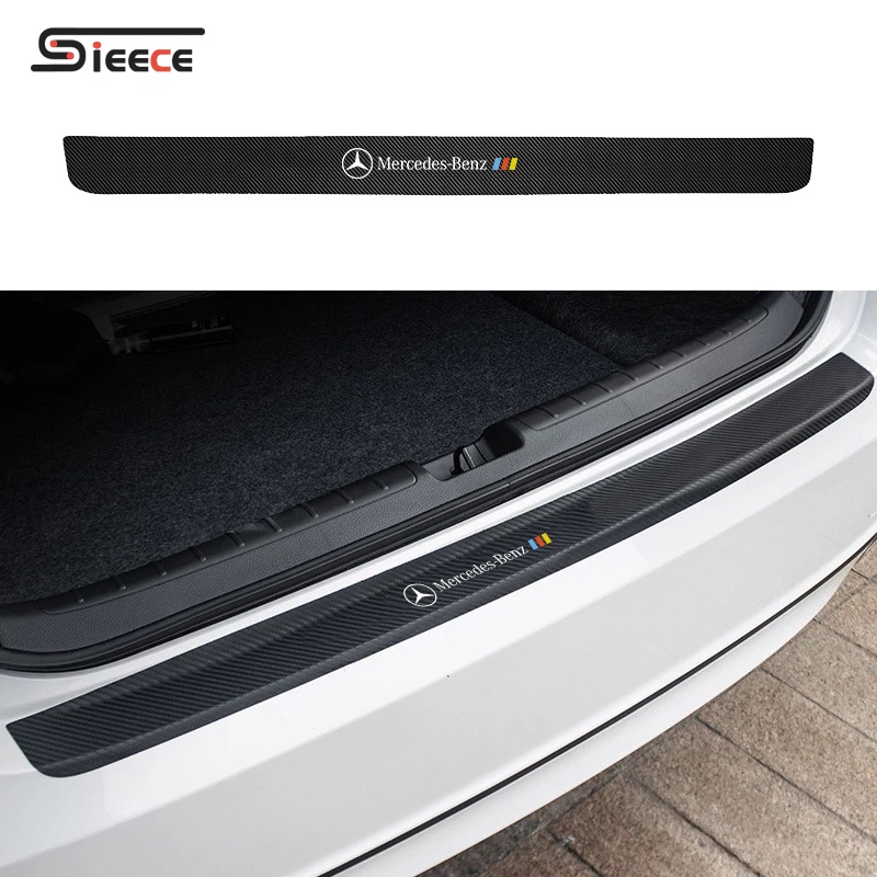 Sieece Carbon Fiber Car Trunk Sticker Auto Rear Bumper Sticker Anti ...