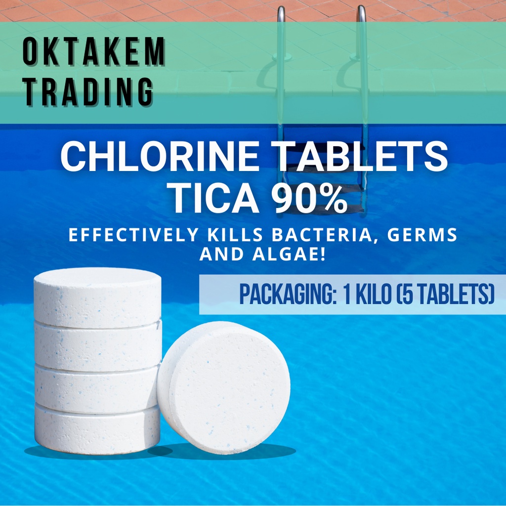 Chlorine Tablet 90 1kg 5 tablets for Swimming Pools TCCA TICA Trichlor