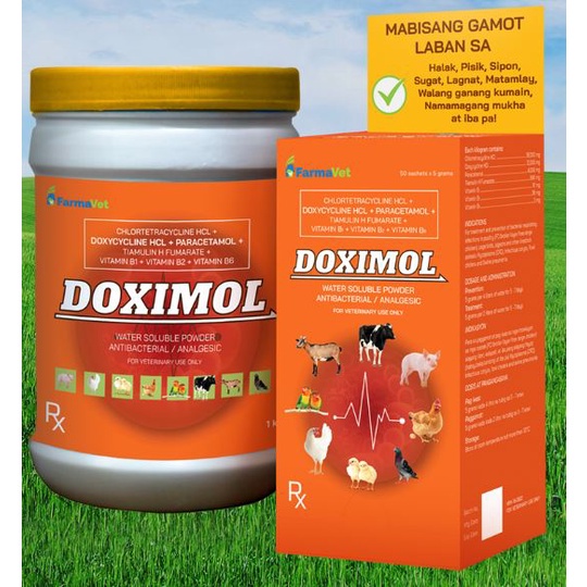 DOXIMOL wsp WATER SOLUBLE POWDER 1KL for animals birds gamefowl, pigs