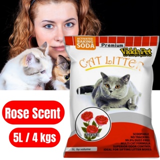 5L/4kgs Premium Cat Litter Sand Rose Clumping Viddapet Premium 5L cat litter sand bentonite Rose 5L