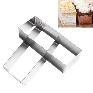﹉┇Stainless Steel Cake Cutting Size Rectangular Mousse Circle Cake Mold Cookie Fondant Mousse DIY B #1